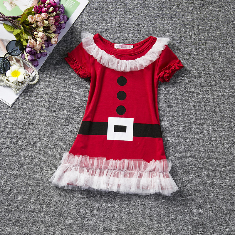 F68099  Baby Girls Christmas Santa Claus Dress Xmas Costume
